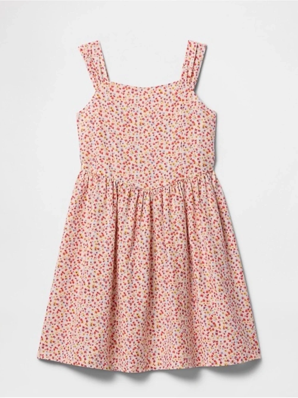 GAP Cream Floral Sundress with Pink and Red Blossoms